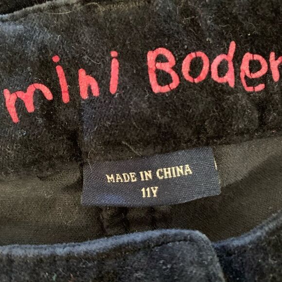 Mini Boden Pants Big Girls Black Skinny Leg Velvety Feel Size 11 Youth - Picture 4 of 5